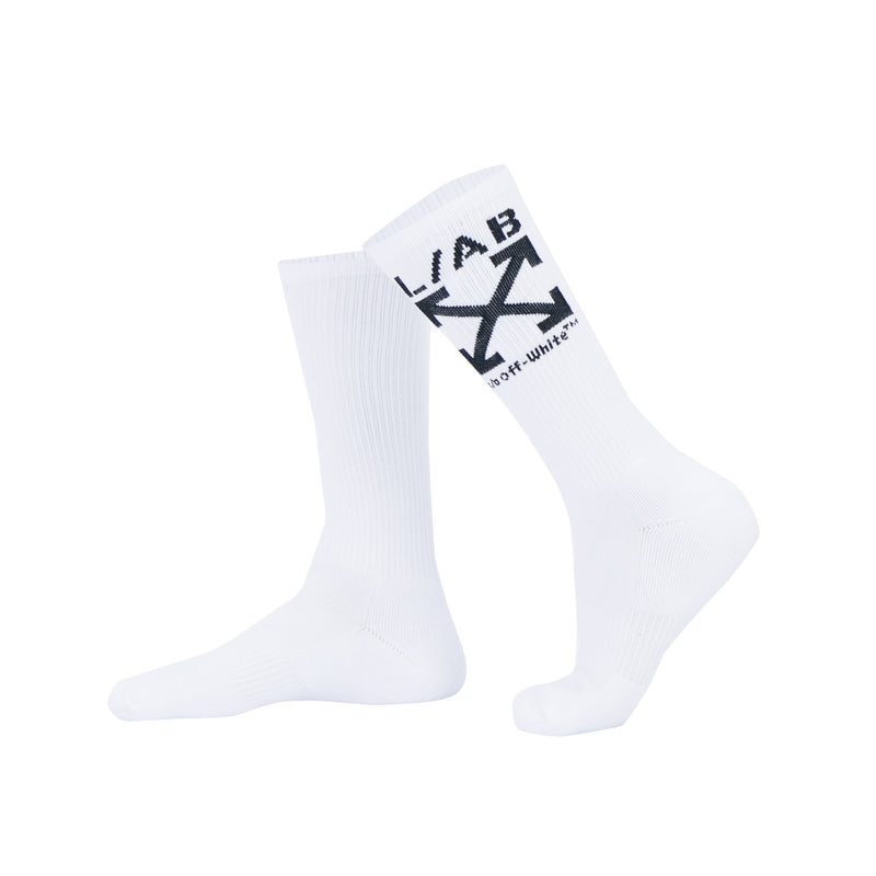 Off-White Clamp Arrows Mid Calf Crew Socks 3-Pack – White