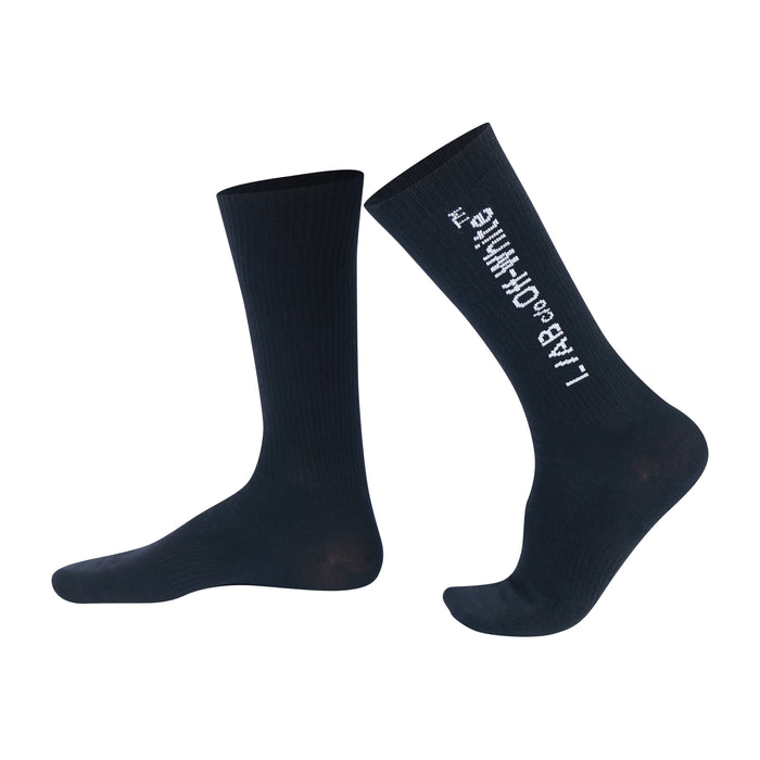 Off-White Horizontal Mid Calf Crew Socks 3-Pack – Black