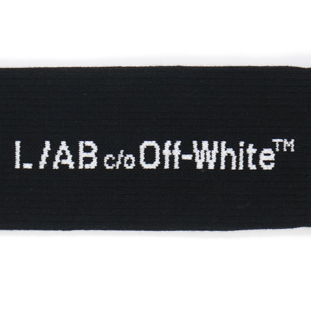 Off-White Horizontal Mid Calf Crew Socks 3-Pack – Black