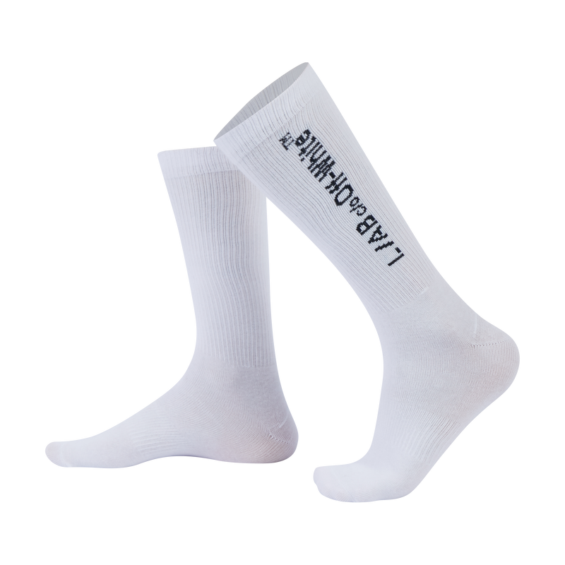 Off-White Horizontal Mid Calf Crew Socks 3-Pack – White