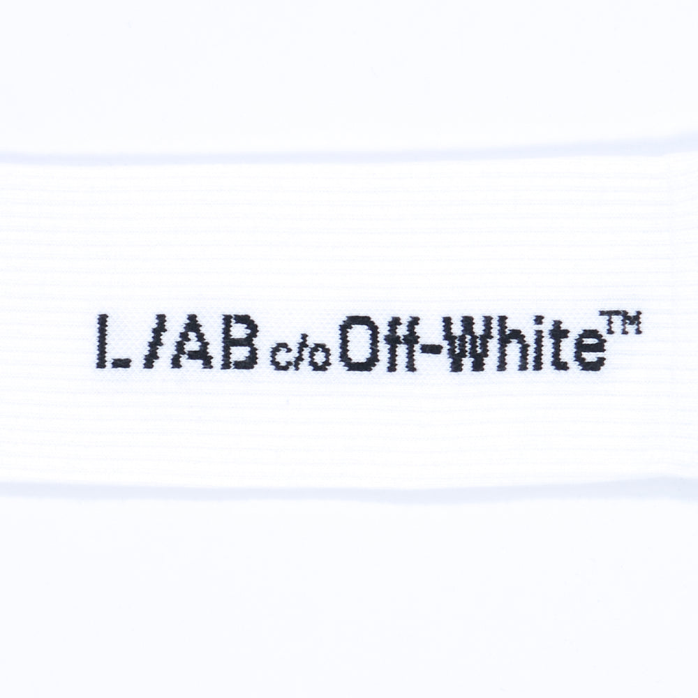 Off-White Horizontal Mid Calf Crew Socks 3-Pack – White