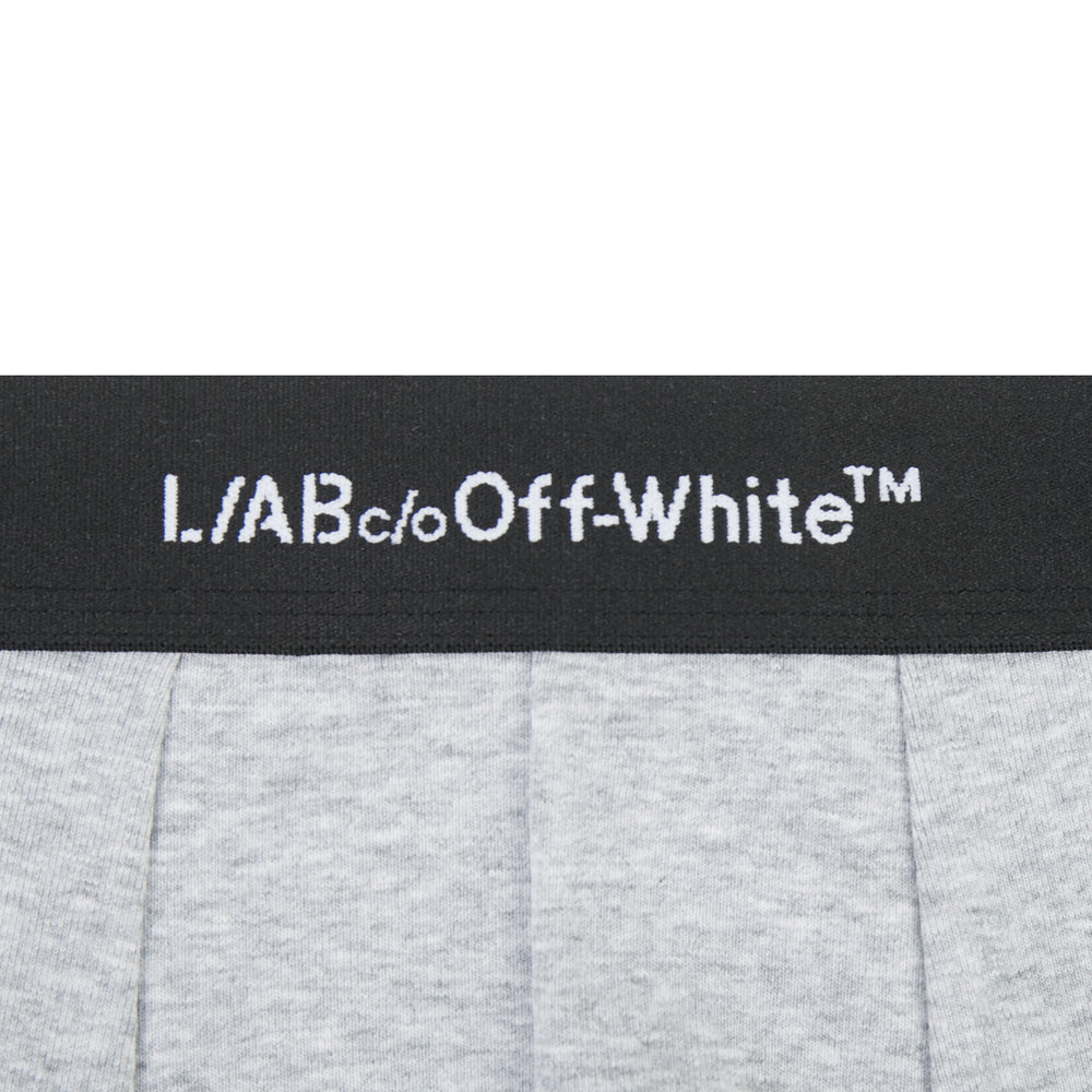 Off-White Horizontal Repeat 6" Boxer Brief 3-Pack – Black & White & Heather Grey