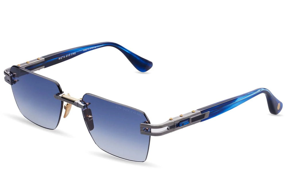 META-EVO ONE // Antique Silver - Blue Swirl w/Jay Blue to Clear Gradient