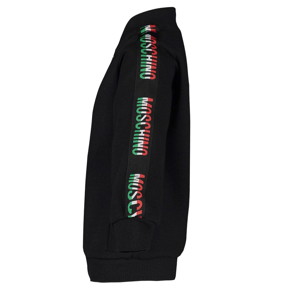Moschino Kids Boys Zipped Sweatshirt in black – view 2 of 2