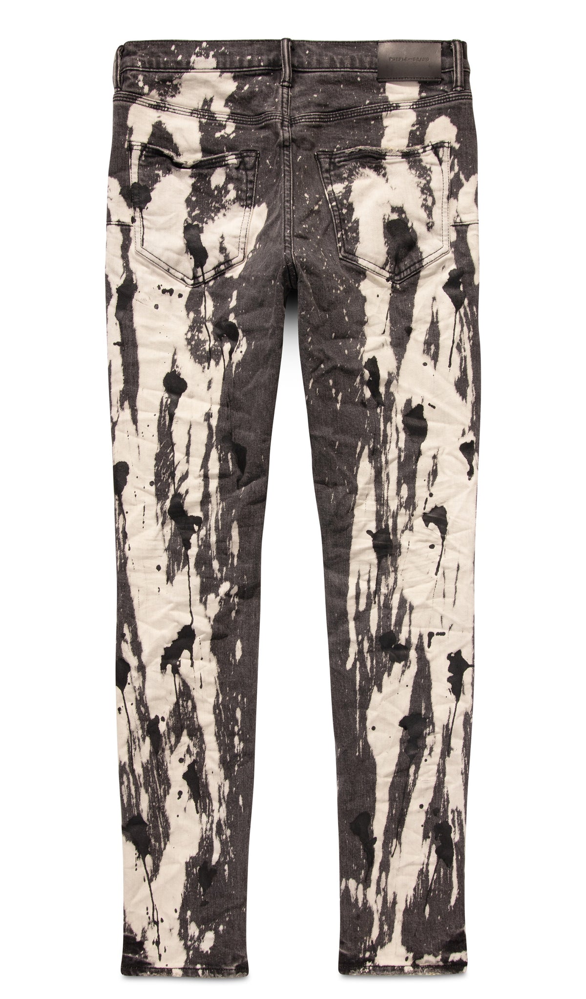BLACK DENIM W| SPILL BLEACH PAINTT