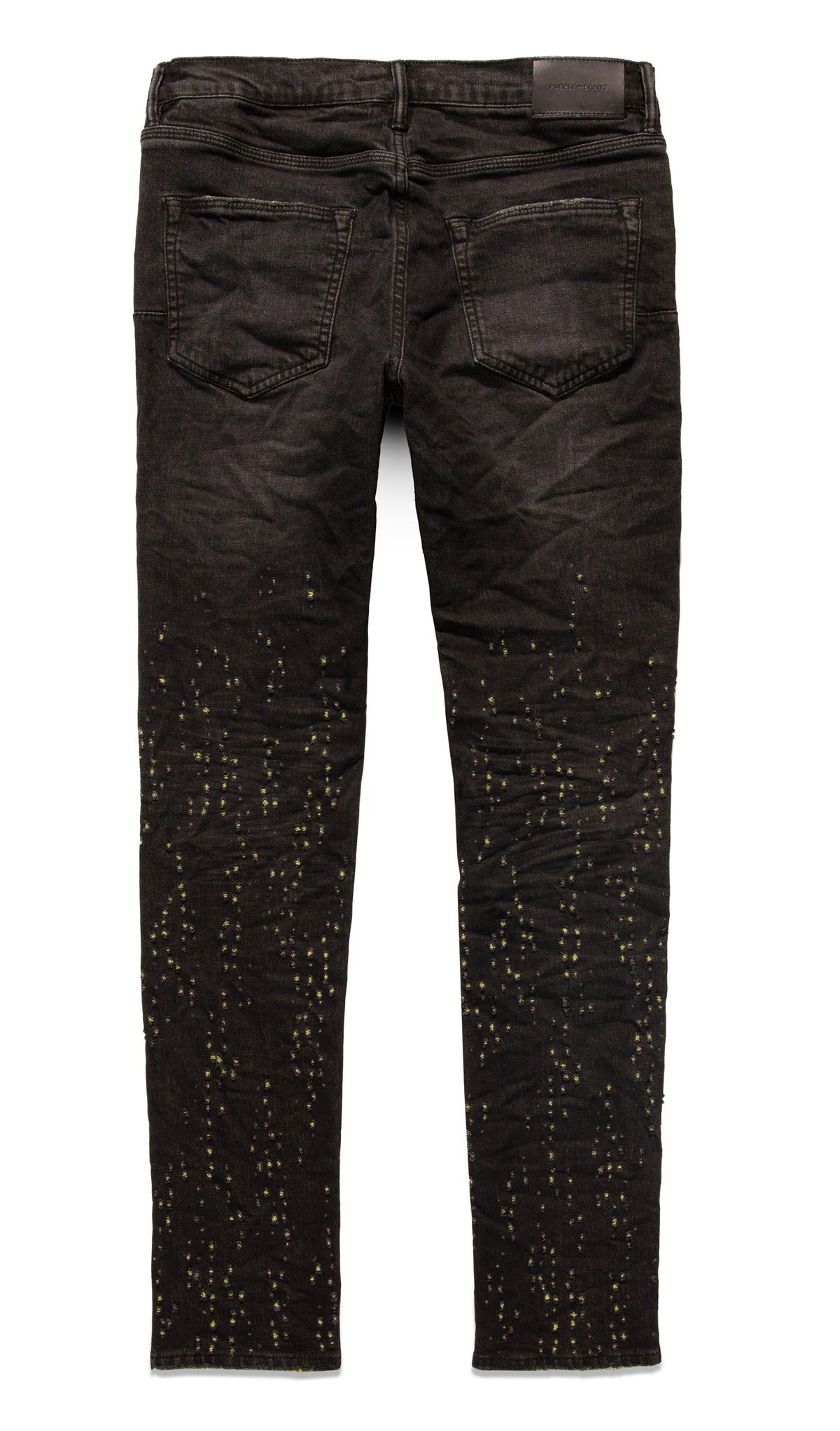 YELLOW COLOR WEFT BUCKSHOT DENIM - BLACK