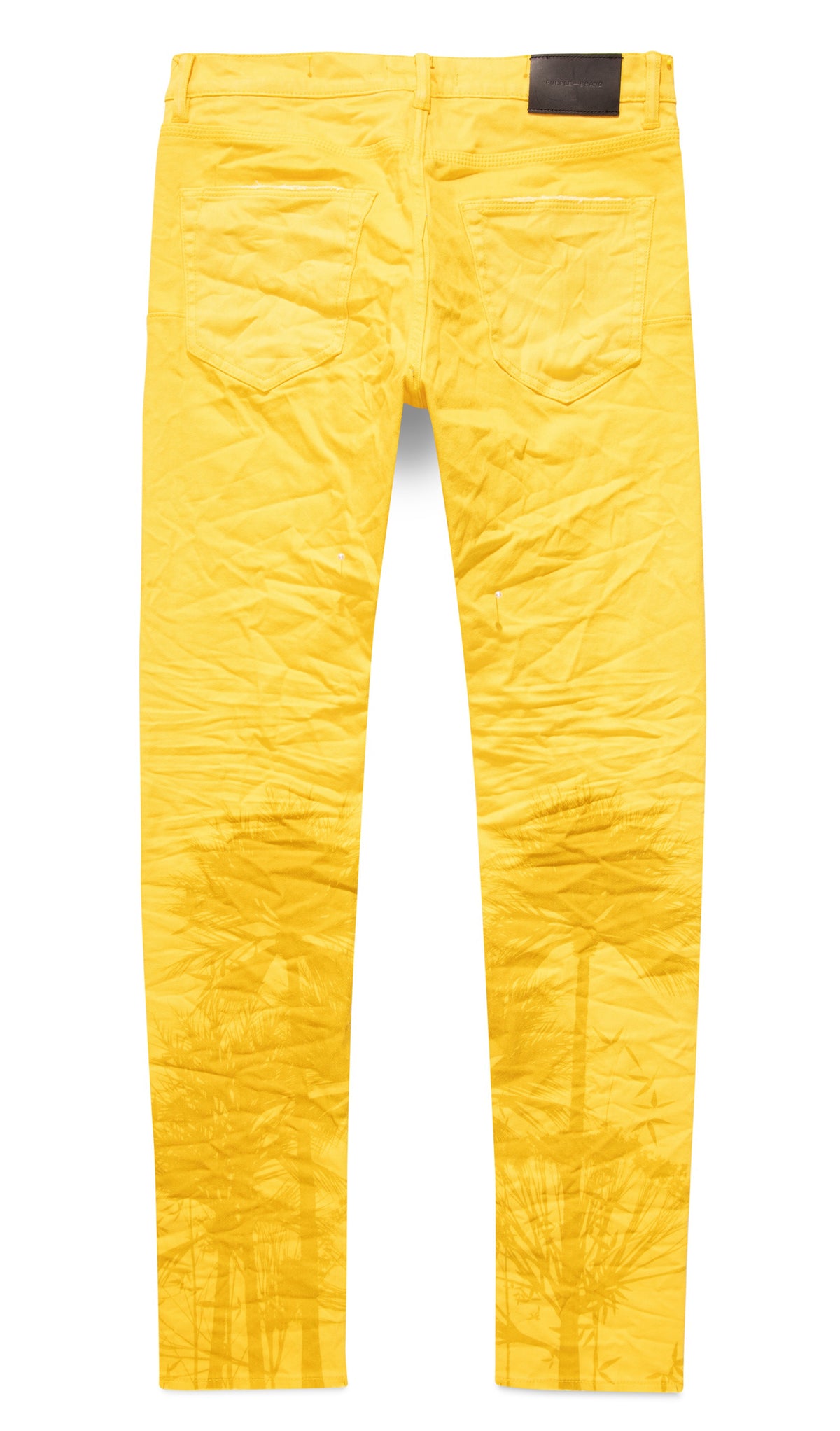 DANDELION PALMS PRINT DENIM - YELLOW