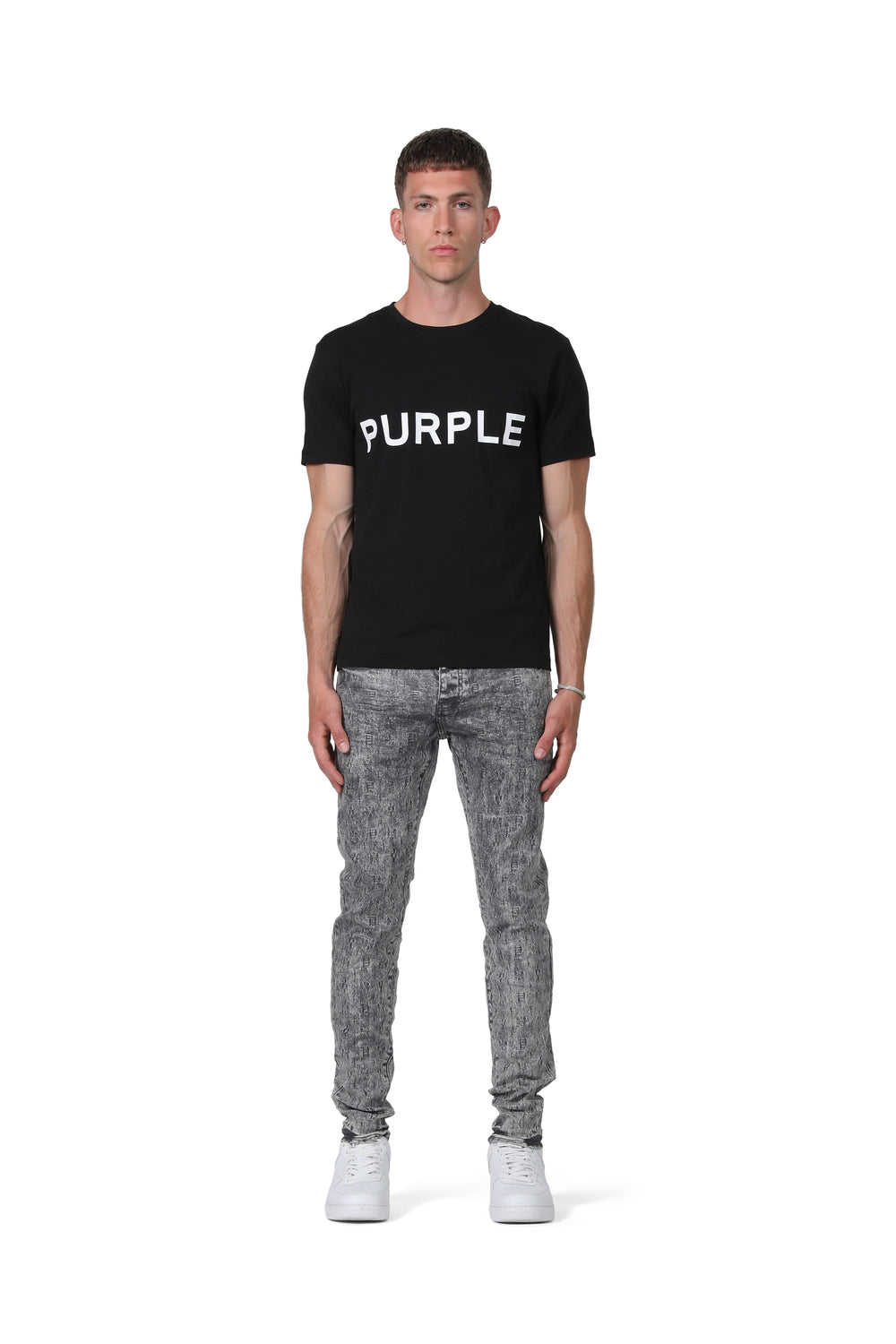 Purple Brand Film Jacquard Denim in light grey – view 3 of 4