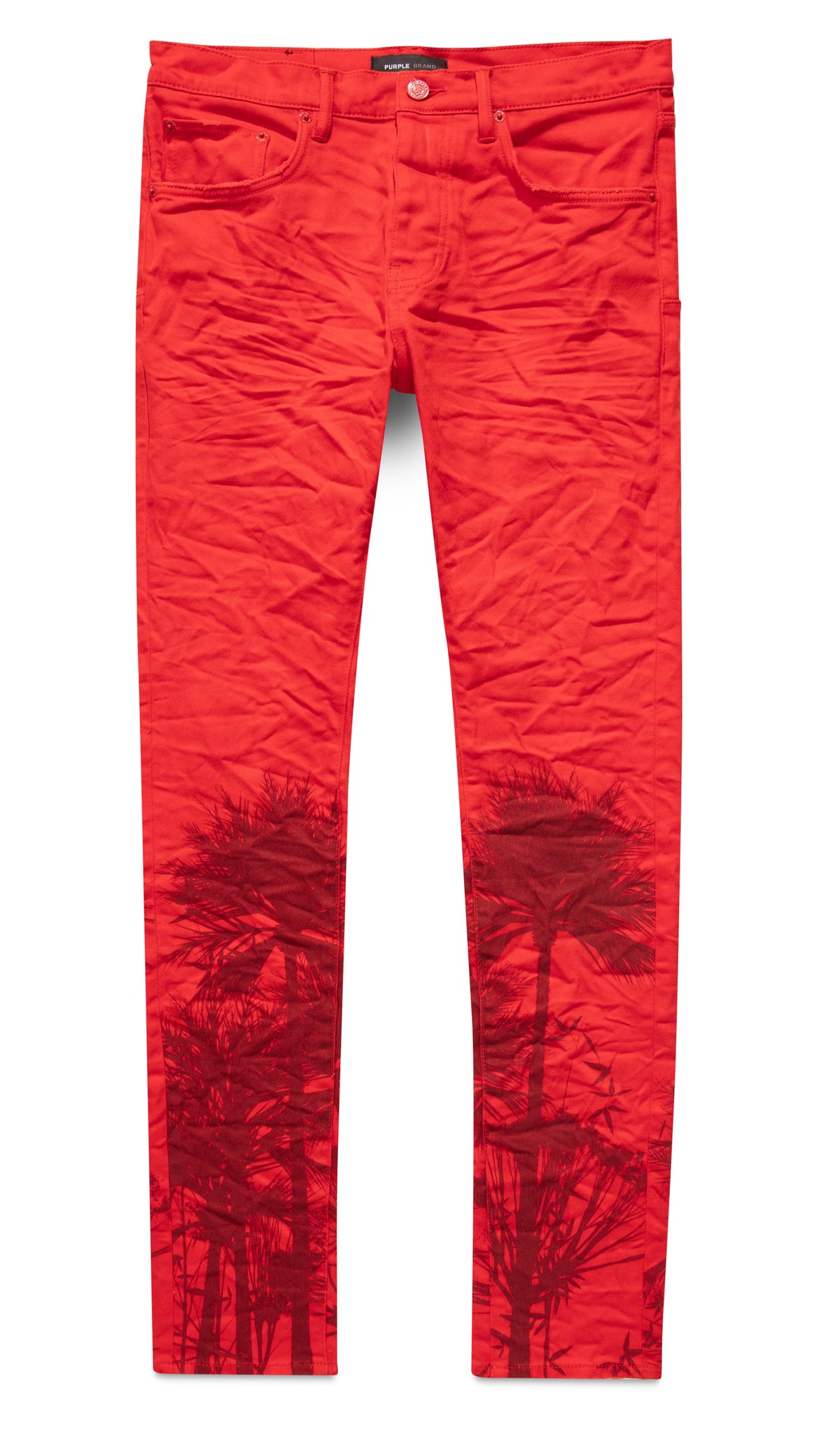 MOLTEN LAVA PALMS PRINT PANTS - RED