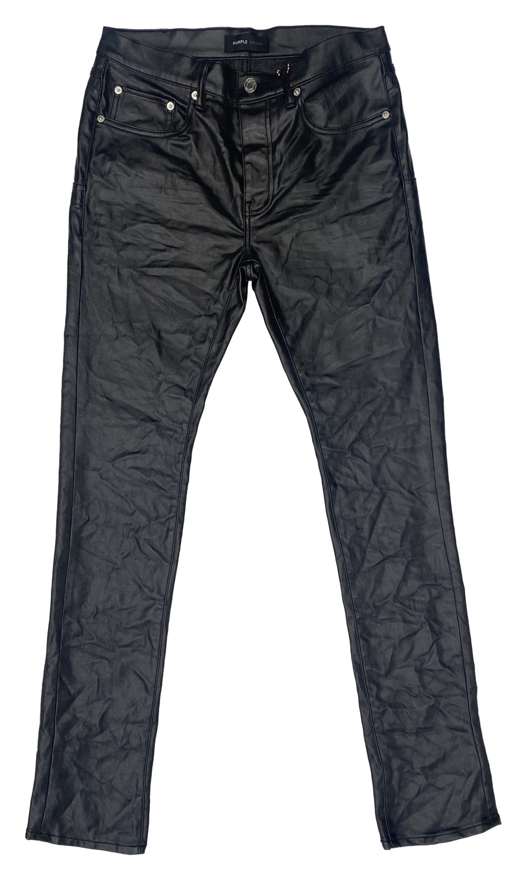 Purple Brand Patent Film Denim in black – view 1 of 4