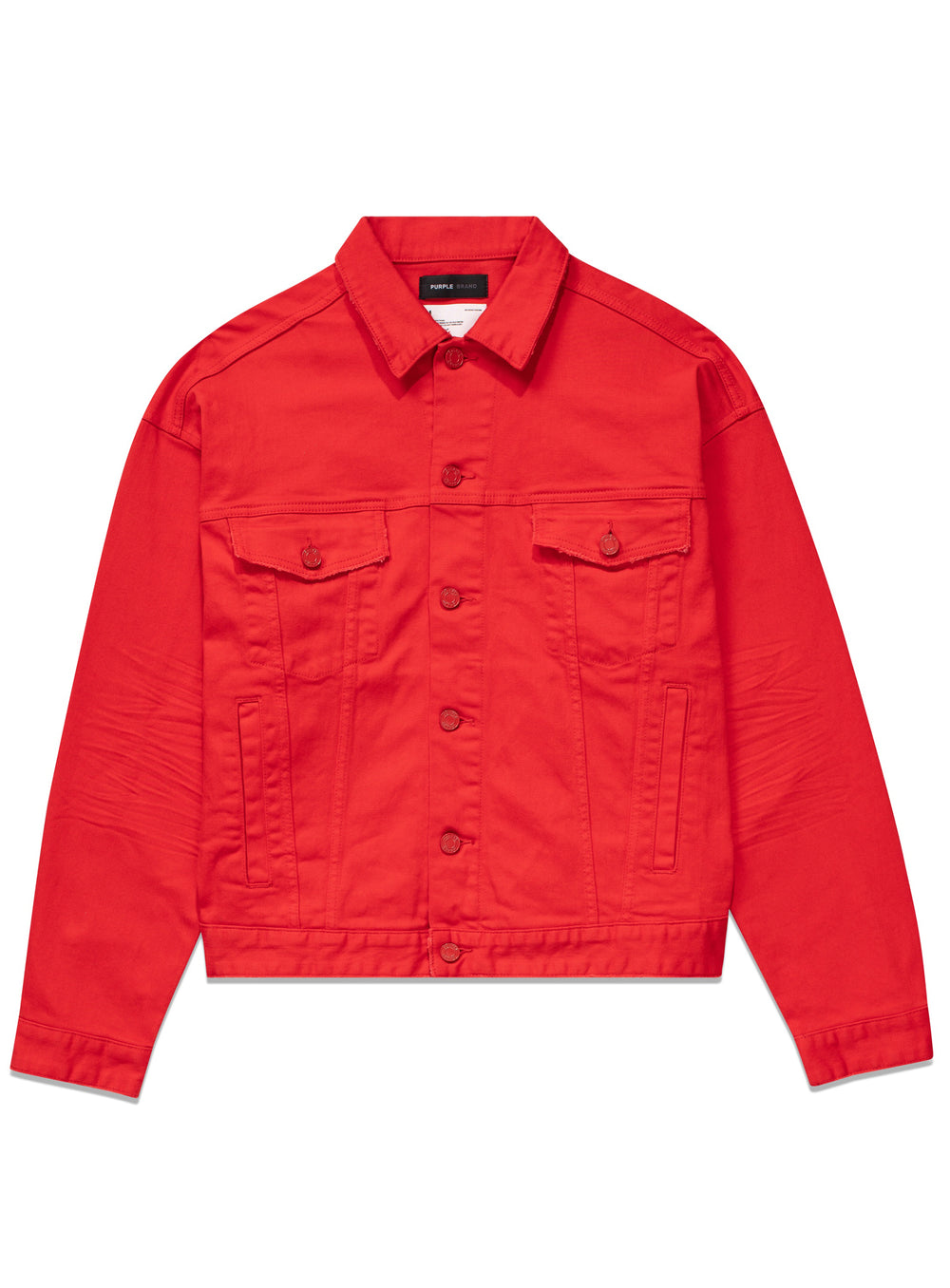 Purple Brand Molten Lava Palms Denim Jacket in red – view 1 of 4