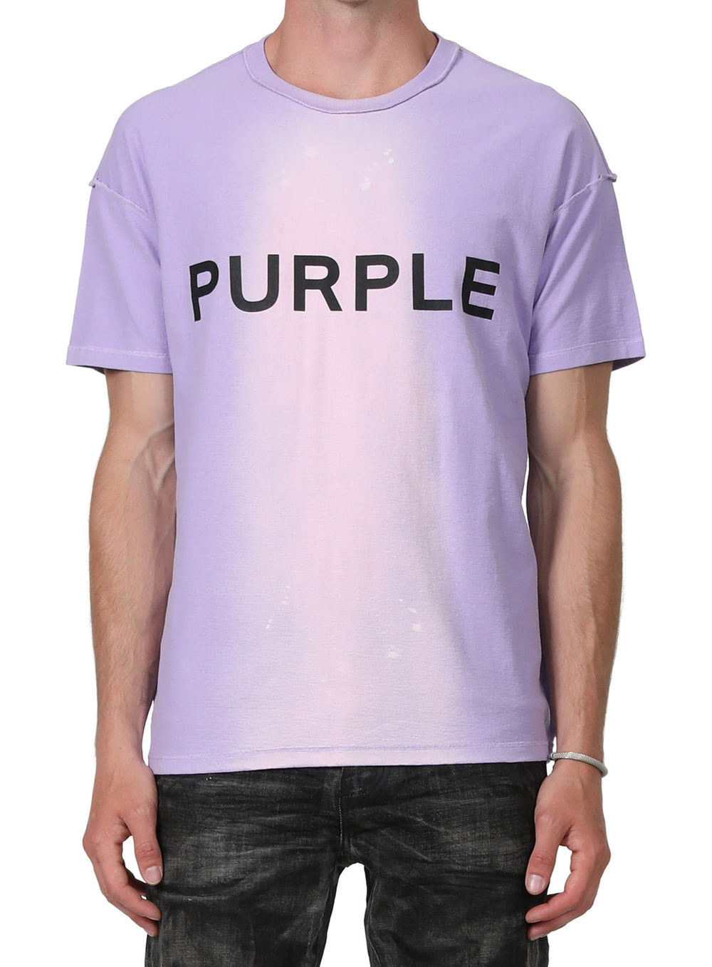 Purple Brand Textured Jersey Inside Out Tee in Lavender – view 3 of 3
