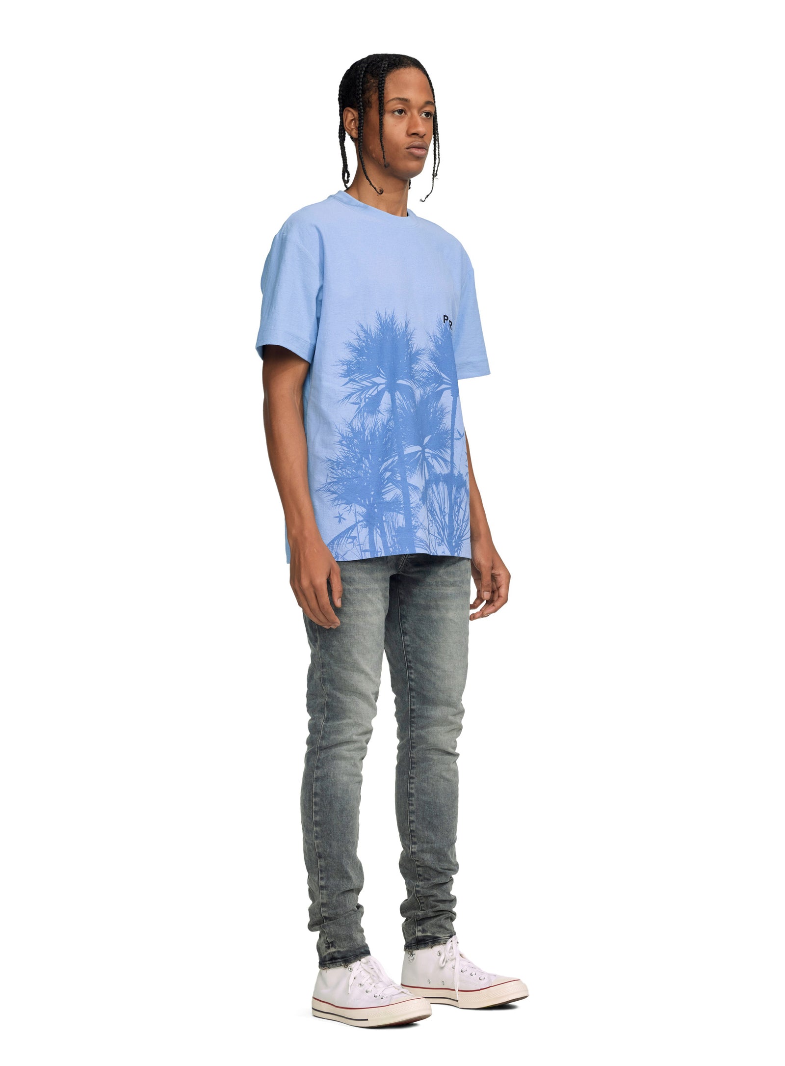 TEXTURED JERSEY SS TEE - BLUE