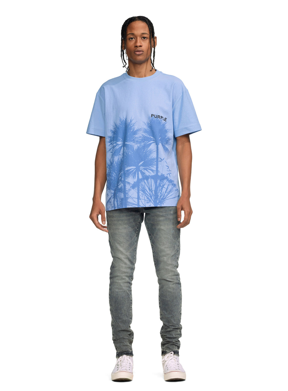TEXTURED JERSEY SS TEE - BLUE