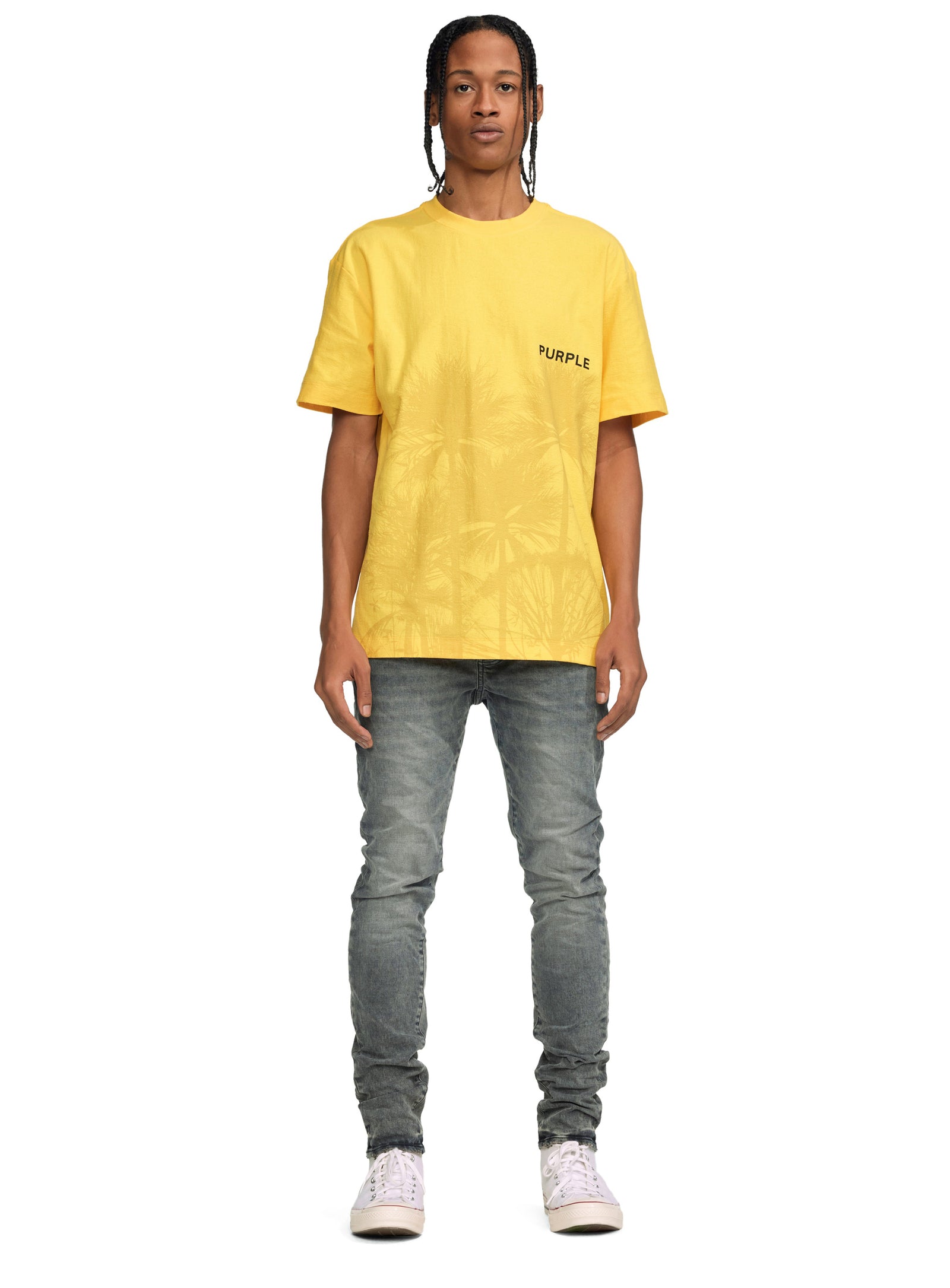 TEXTURED JERSEY SS TEE - YELLOW