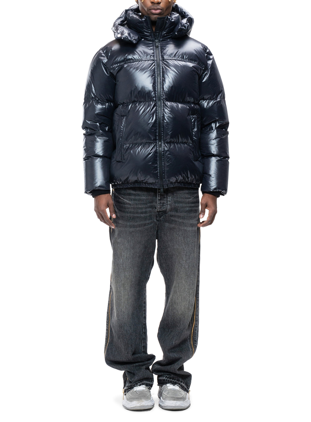 NYLON DOWN PUFFER - BLACK
