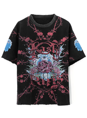 Kash Men's Envenomed Rose T-Shirt – Black
