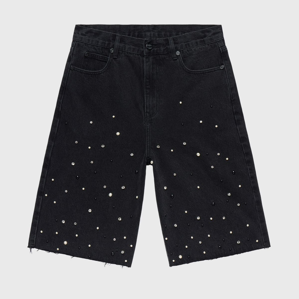 Homme + Femme Gemstone Denim Shorts in black – view 1 of 1