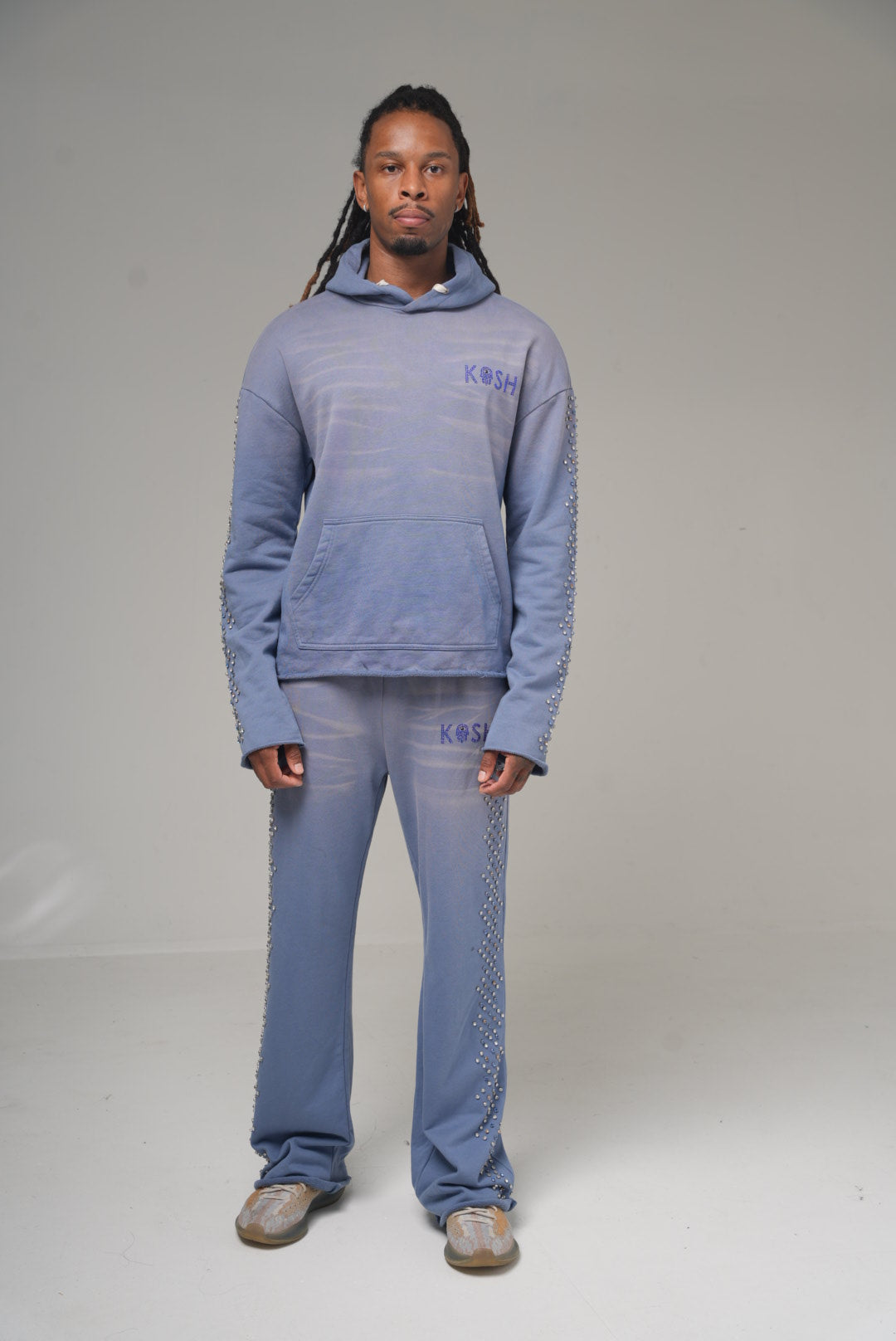 Cali Washed Pant with Stones Blue Whiskers