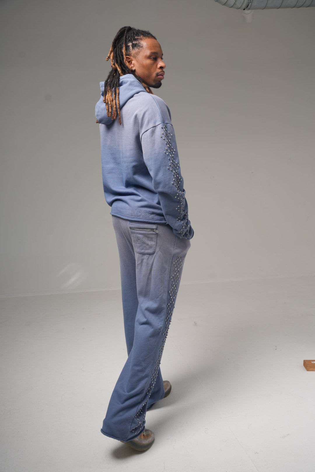 Cali Washed Pant with Stones Blue Whiskers