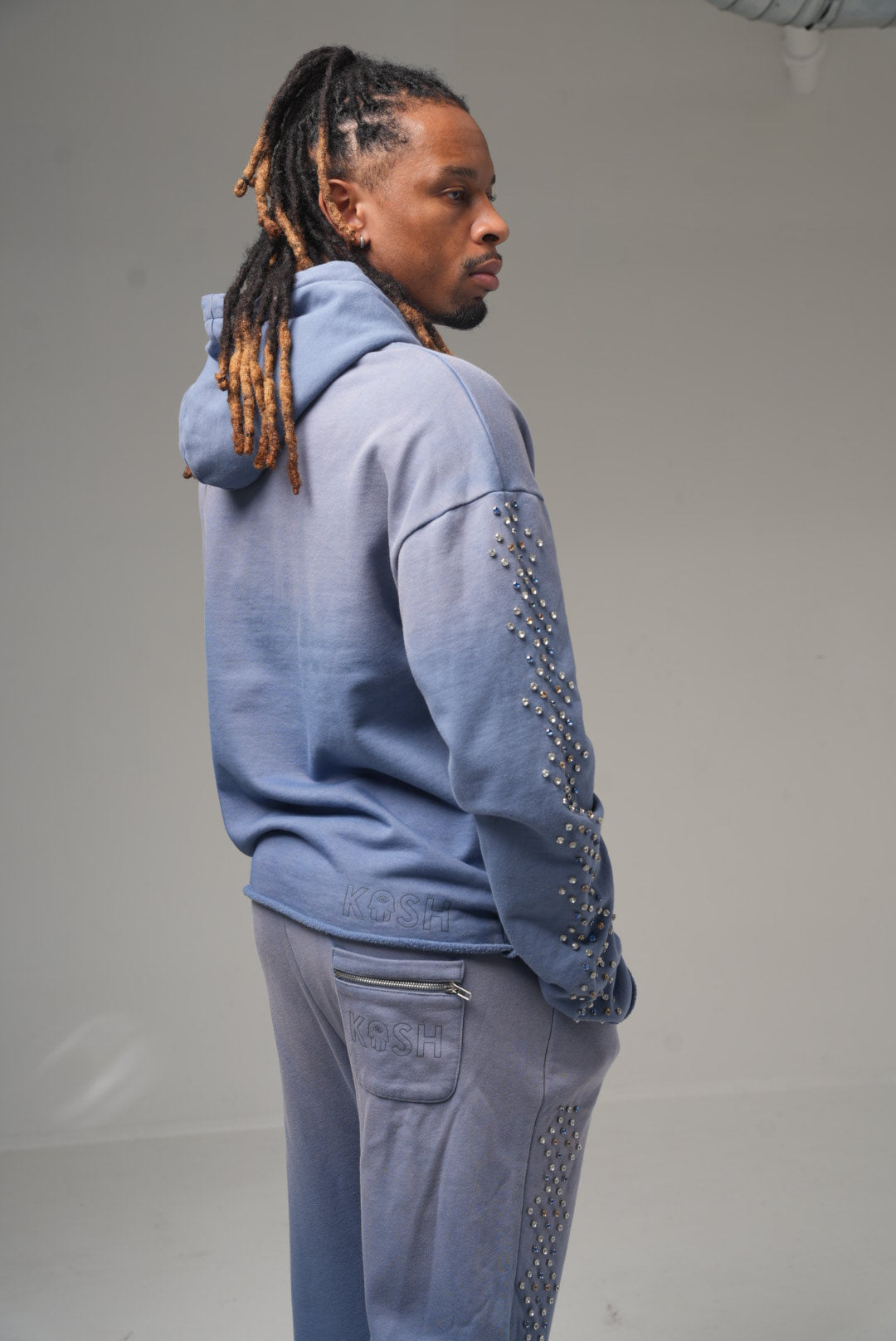 Cali Washed Pant with Stones Blue Whiskers