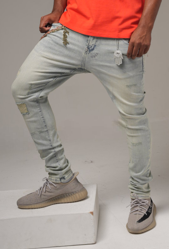 KASH Hamsa-25 SKINNY Denim - Light Blue
