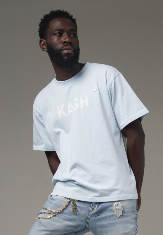 Maison Kash Tee in sky blue – view 3 of 9