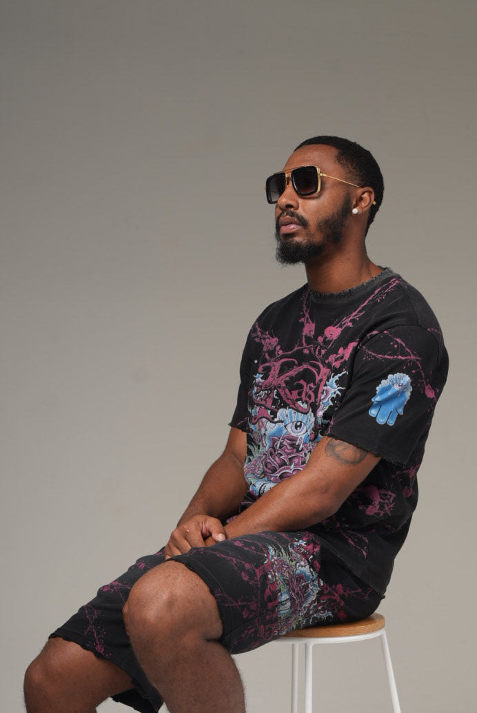 Kash Envenomed Rose Collection short sleeve graphic tee in black – view 4 of 4