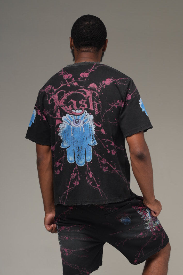 Kash Envenomed Rose Collection short sleeve graphic tee in black – view 3 of 4