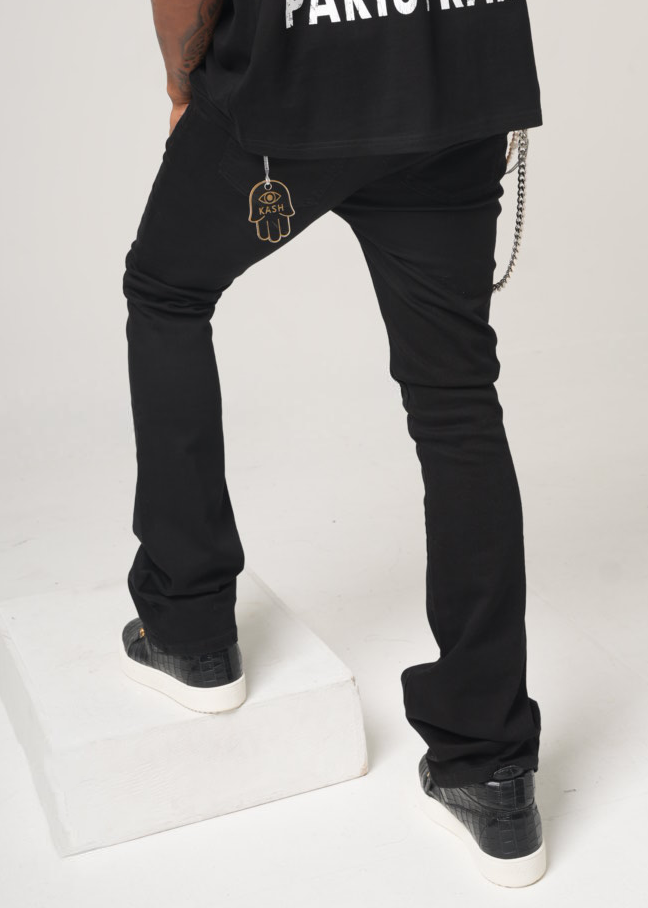 KASH STACKED DENIM - BLACK