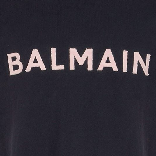 Balmain Logo Tee - Light Black/Navy&amp; Pink