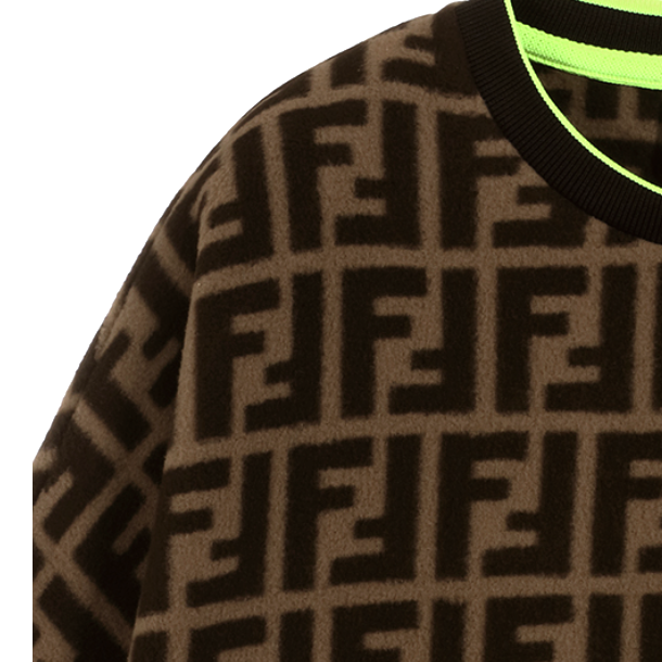 Fendi Kids Unisex Allover Logo Print Sweater in brown – view 3 of 5