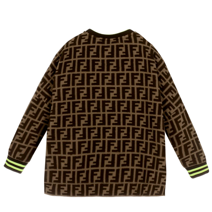 Fendi Kids Unisex Allover Logo Print Sweater in brown – view 4 of 5