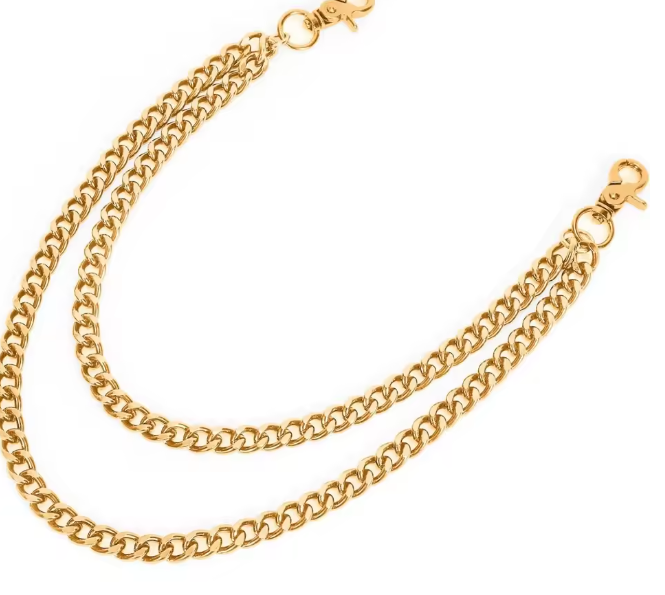 Wallet 2Row Layered Chains - Gold