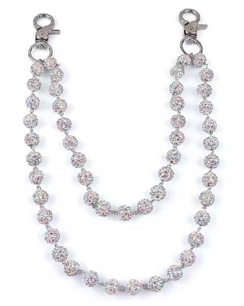 Wallet Sphere 2Row Chains - Silver/Shiny