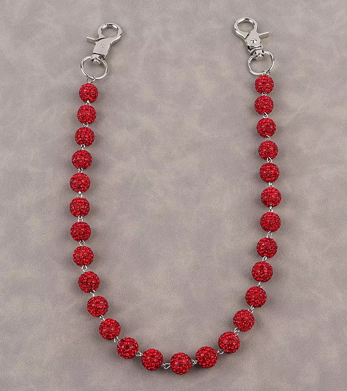 Wallet Chains Disco Ball Chain - Red