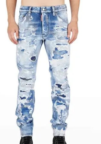 DSQUARED2 Light Camo Glitter Wash Cool Guy Jeans in blue – view 1 of 1