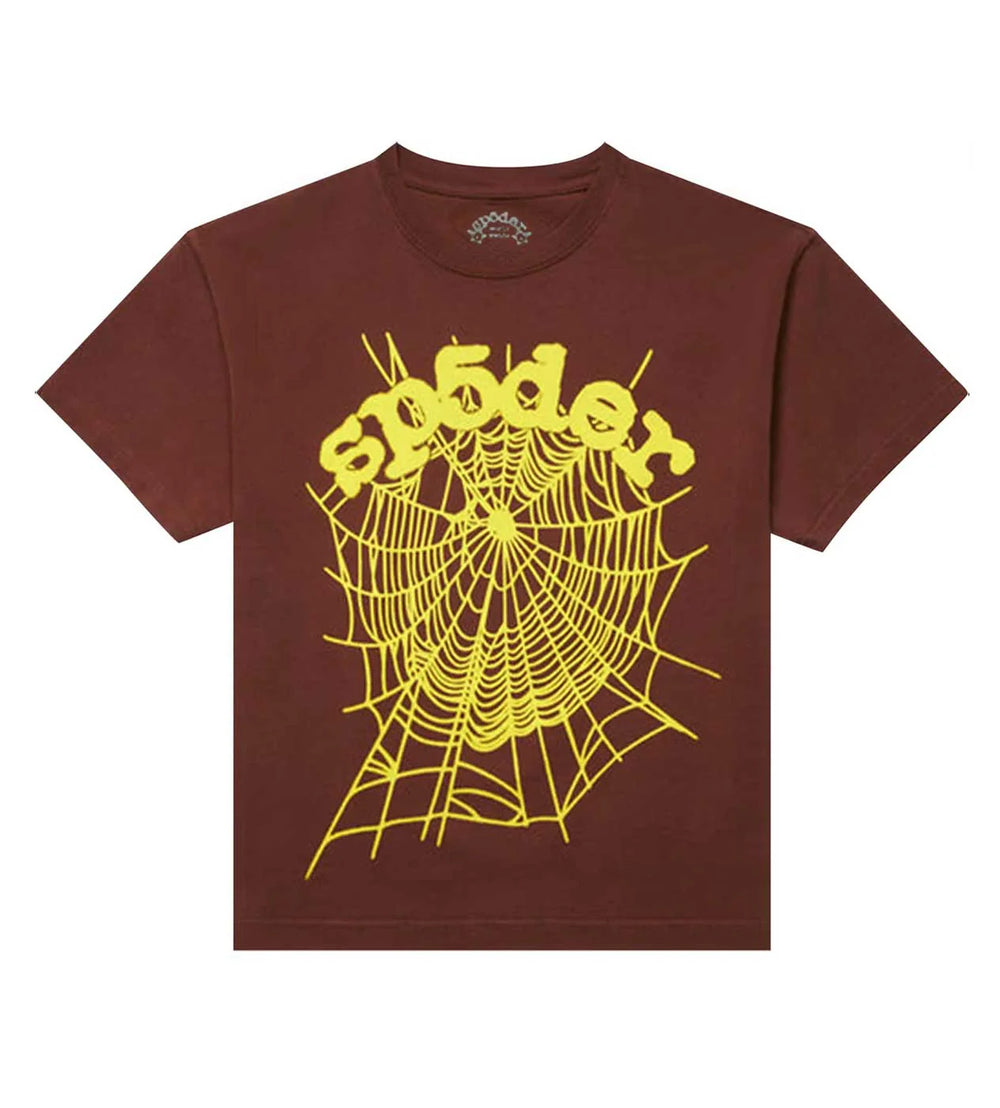Sp5der OG Web Tee in brown – view 1 of 1