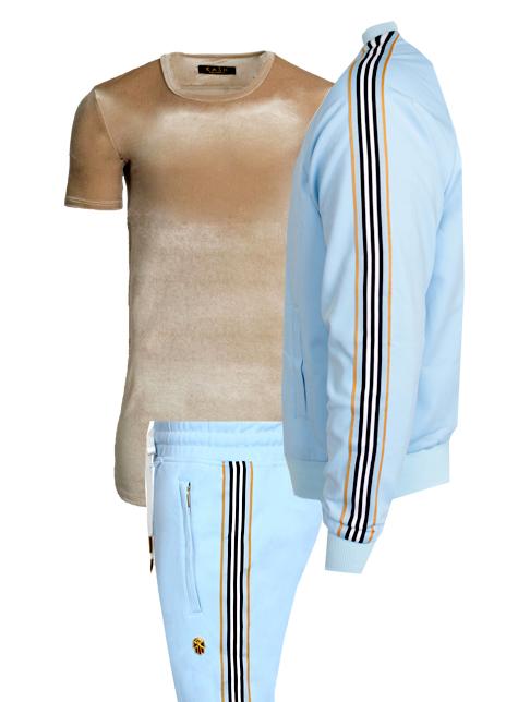 Kash Ice Cream Cone Track Jacket with Side Stripes in sky blue – view 2 of 7