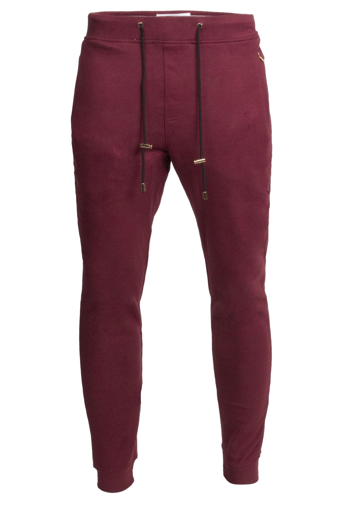 Alibi Paris Men's Suede Joggers in burgundy – view 1 of 1