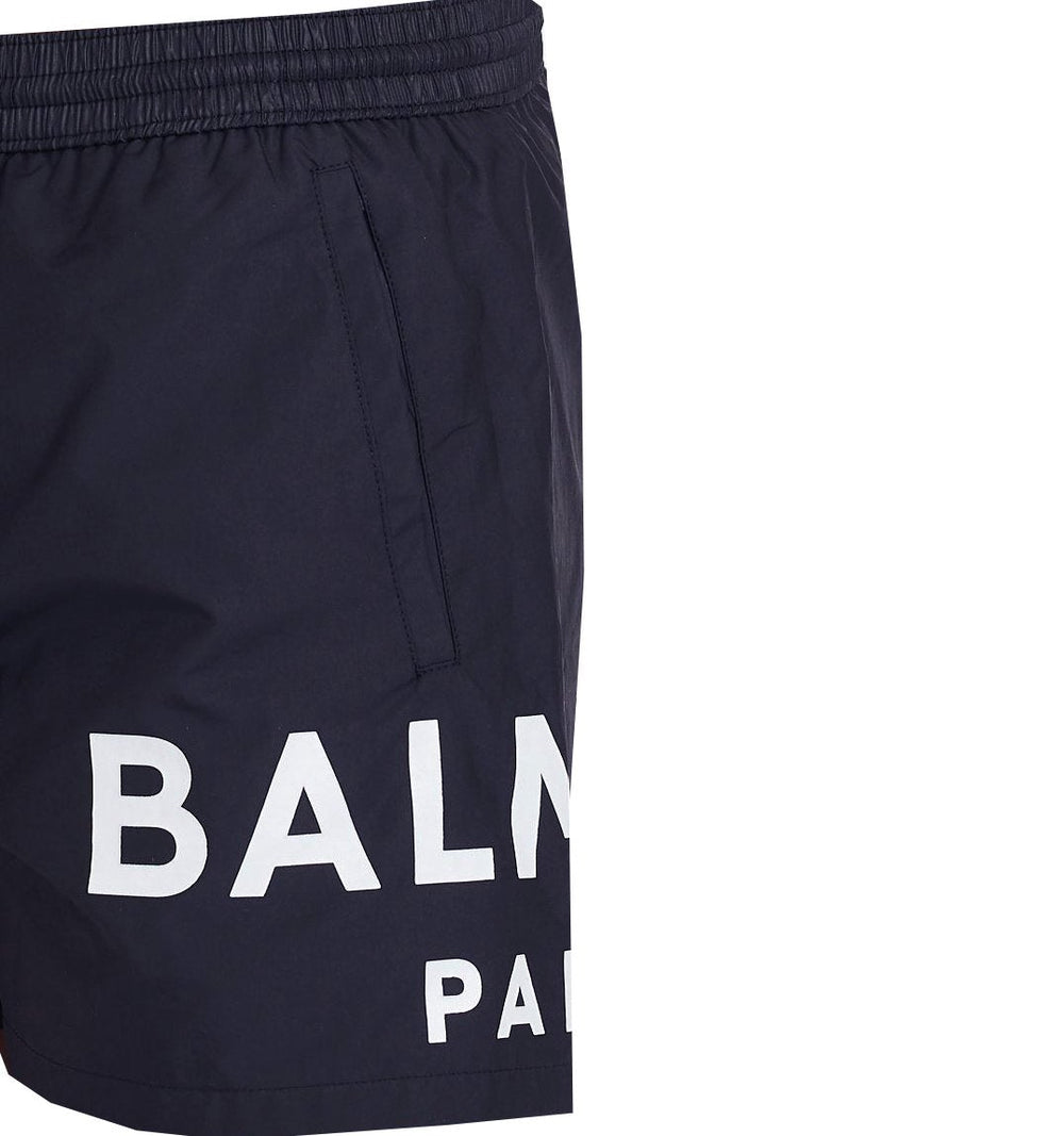 Balmain Placed Logo Swim Trunks in navy – view 3 of 3