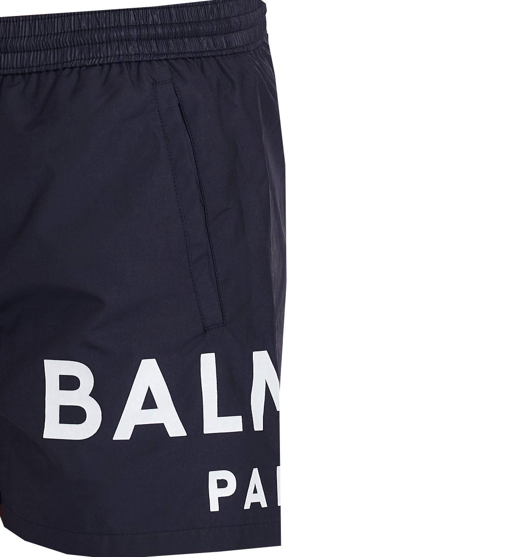 Balmain Placed Logo Swim Trunks in navy – view 3 of 3