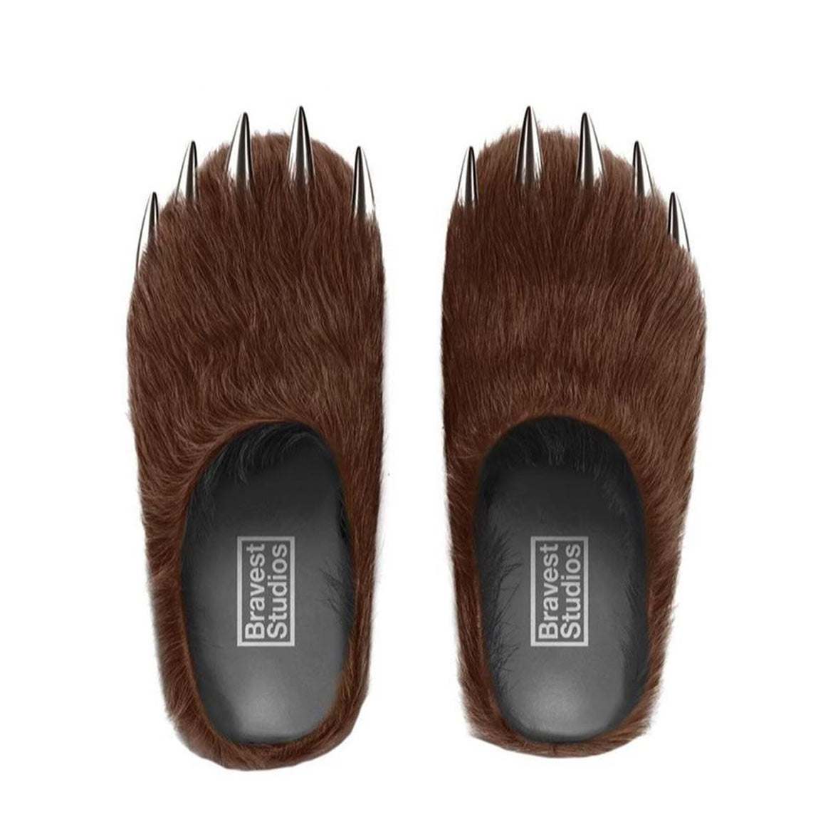 Bravest Studios Bear Claw Mules in brown, top view
