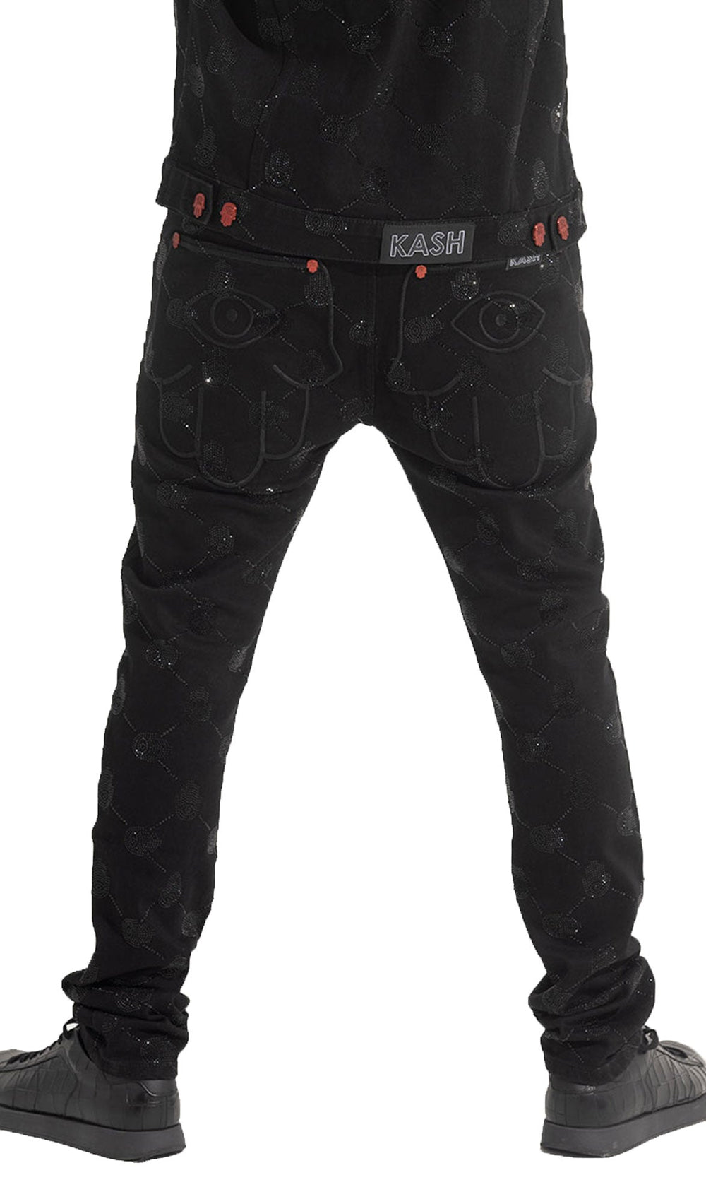 Kash Diamond Collection Argyle Stoned Pants in black – view 4 of 10
