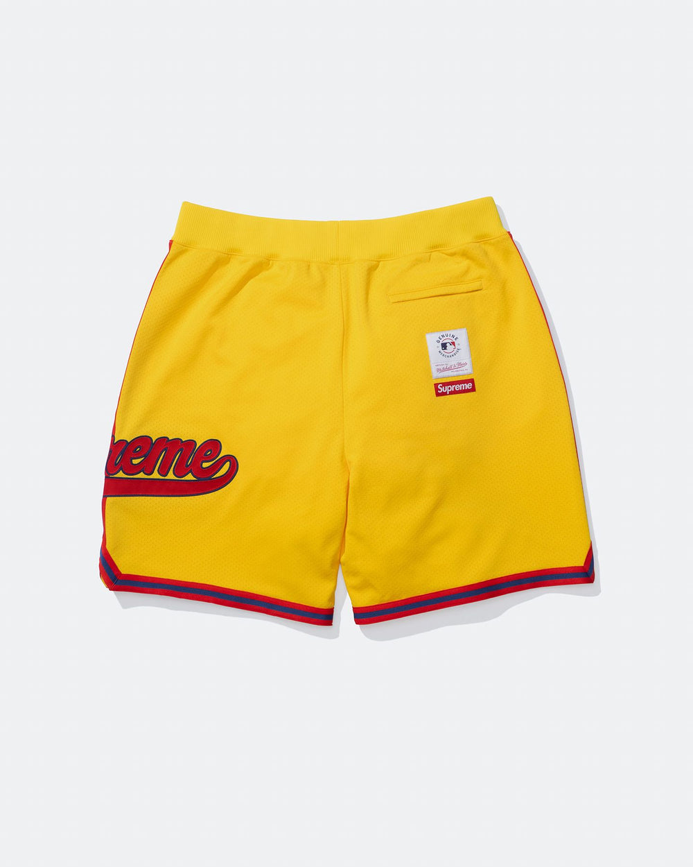 Supreme x Mitchell & Ness Atlanta Braves Basketball Short Yellow - back