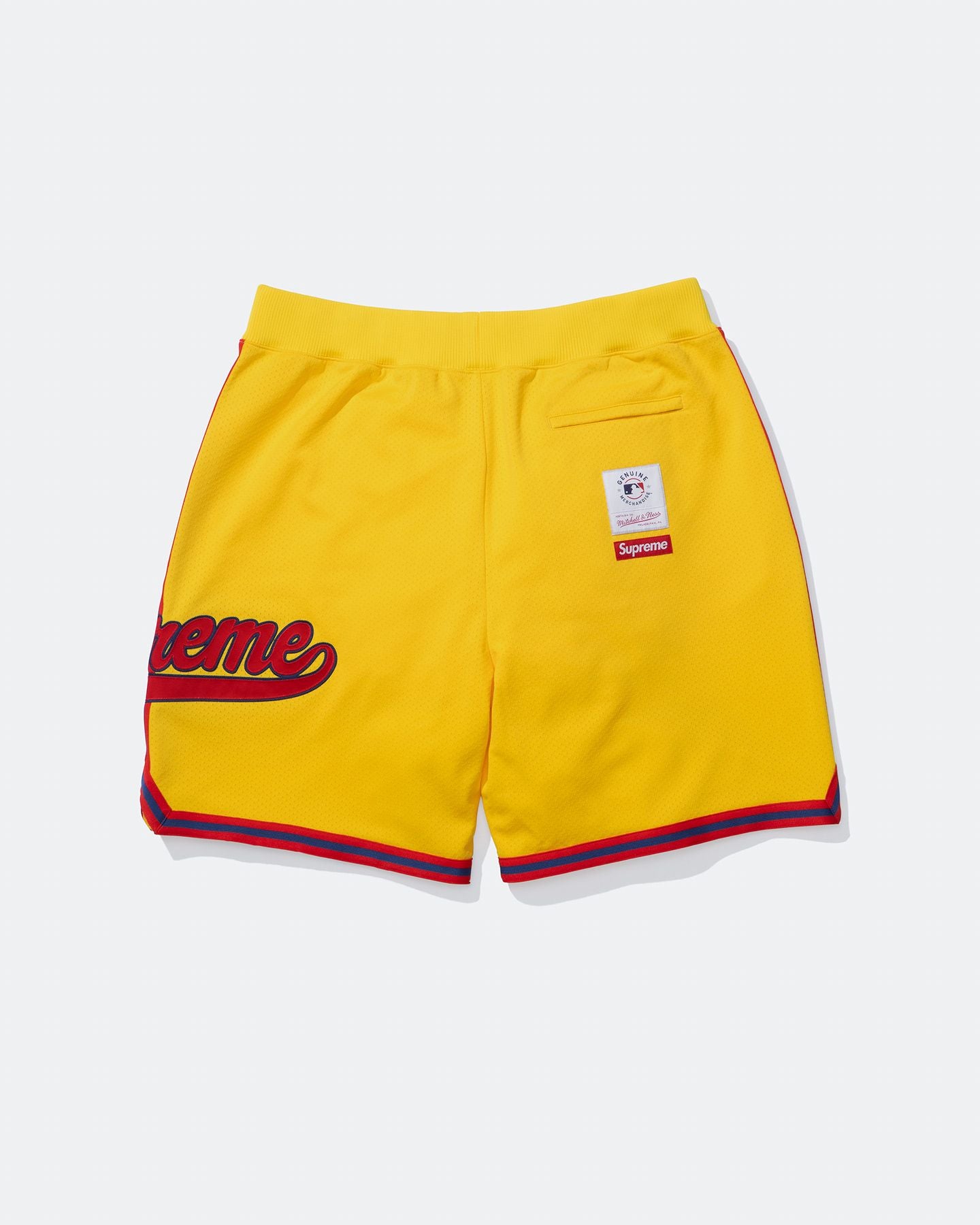 Supreme x Mitchell & Ness Atlanta Braves Basketball Short Yellow - back