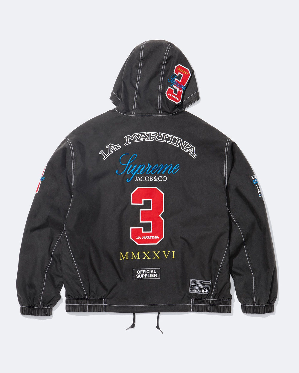 Supreme x La Martina Hooded Jacket Black - back