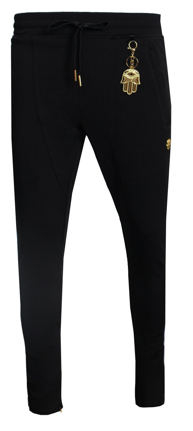 Kash Men's Icon Track Pants with Hamsa in black – view 2 of 11