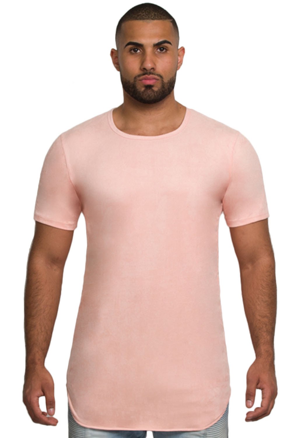 Kash Elongated Stretch Suede Peony Tunic in Peony – view 1 of 5