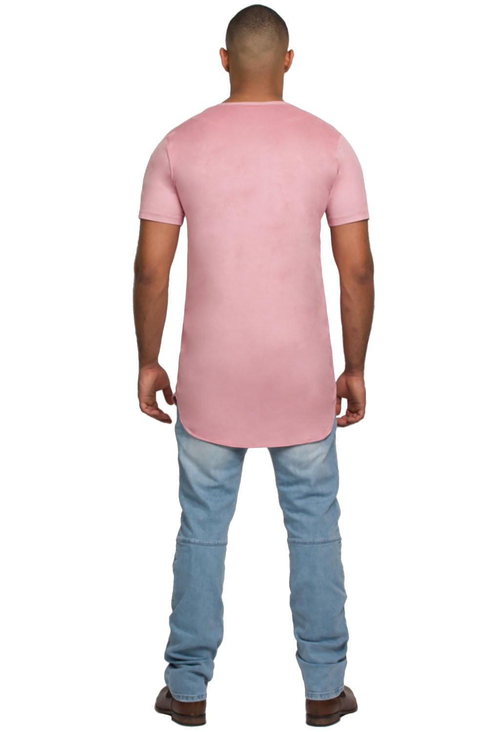Kash Elongated Stretch Suede Rose Gold Tunic in Rose Gold – view 7 of 8